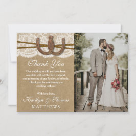 Kraft, Snöre & Horseshoe Bröllop-samlingen Tack Kort