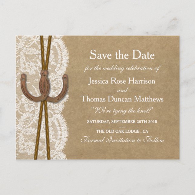 Kraft-, Snöre & Horseshoe-samlingen Meddelande Vykort (Framsida)