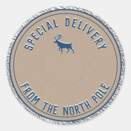 Kraft Speciell leverans från Nordpolen Silver Runt Klistermärke