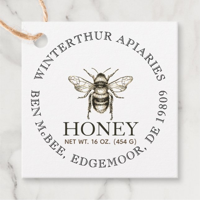 KRAFT Tack Anpassningsbar Honung Burk Bee Märkres Gåvor Etiketter (Framsida)