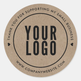 Kraft Tack för stöd till mitt småföretag Runt Klistermärke