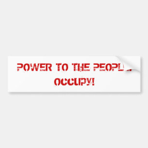 Kraft till People Retro Stil Protest Occupy Bildekal