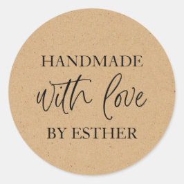 Kraft tillverkad med kärlek runt klistermärke