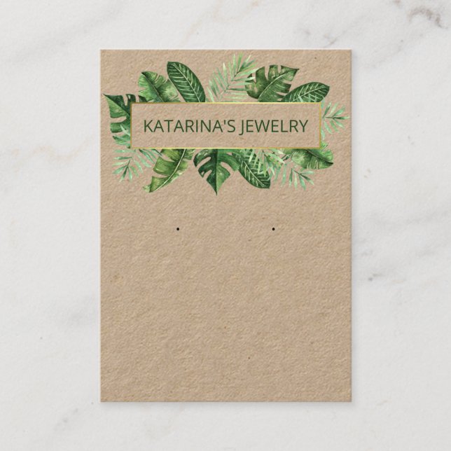 Kraft Tropical Löv Necklace & Earring Visning Visitkort (Framsida)