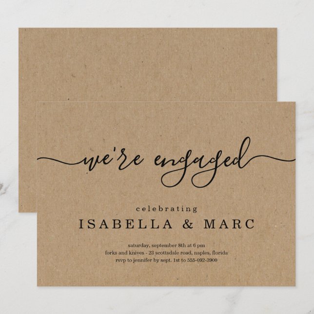 Kraft Vi är inbjudan till Förlovningsfest (Fram/baksida)