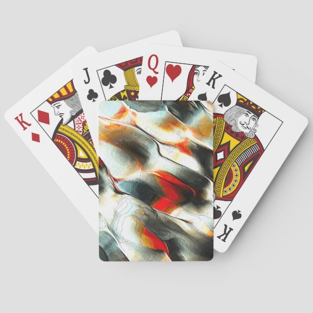 Kraft vid silvret sten över brinnande mage, intens casinokort (Baksidan)