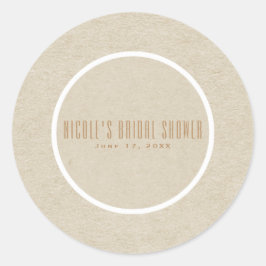 Kraft Vit Rustik Enkel Bröllopsfavorit Runt Klistermärke