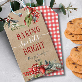 Kraft Watercolor Baking Spirits Bright-Helgdag Presentetikett