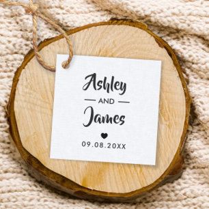 Kraft Wedding Favor Märkres Personlig med Namn Gåvor Etiketter