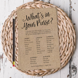 Kraft What's in your Purse Shower Value Game Card Flygblad