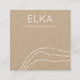 Kraft White Dots Square Earring Visning Card Fyrkantigt Visitkort