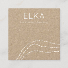 Kraft White Dots Square Earring Visning Card Fyrkantigt Visitkort