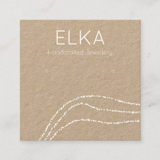 Kraft White Dots Square Earring Visning Card Fyrkantigt Visitkort