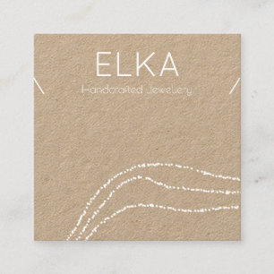 Kraft White Dots Square Necklace Visning Card Fyrkantigt Visitkort