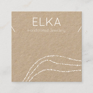 Kraft White Dots Square Necklace Visning Card Fyrkantigt Visitkort