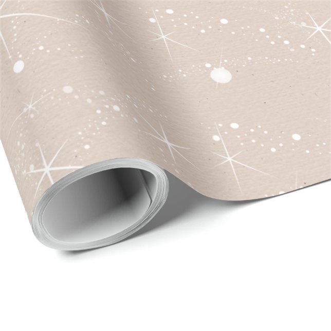 Kraft Winter White-Eleganten Jul Presentpapper (Rullad Hörn)