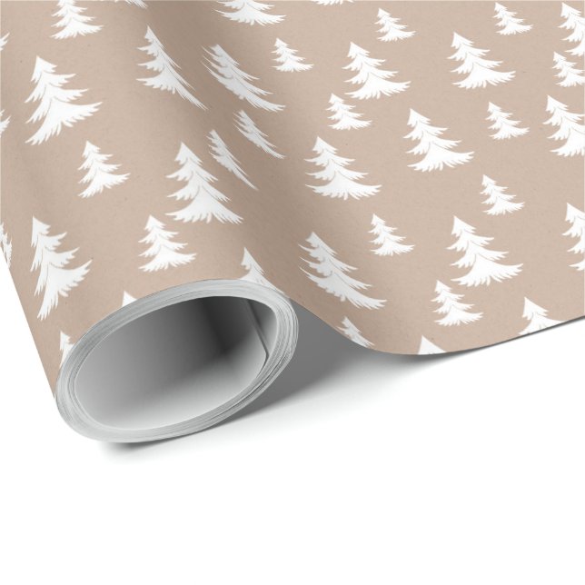 Kraft Winter White-jul-Elegant Wrapping Pap Presentpapper (Rullad Hörn)
