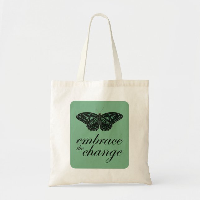 Kräfta ändringen - Grönt Butterfly Tygkasse (Framsidan)
