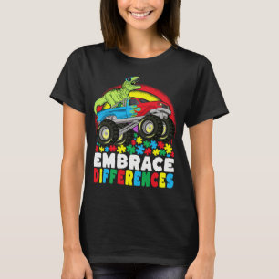 Kräfta skillnader T Rex Monster Lastbil Autism Shirt