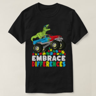 Kräfta skillnader T Rex Monster Lastbil Autism Shirt