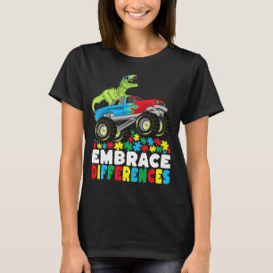 Kräfta skillnader T Rex Monster Lastbil Autism Shirt