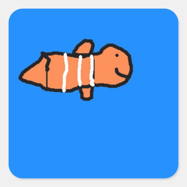 Kräftade fiskklistermärken fyrkantigt klistermärke (Framsida)