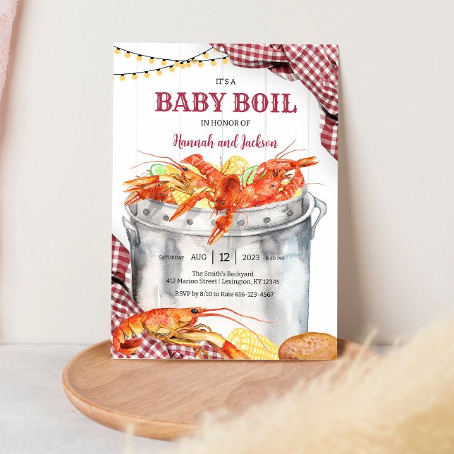 Kräftbabykok Sjöfödselinvitation För Babyshower Inbjudningar (Skapare uppladdad)