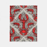 Kräftdjur i rött, svart och elfenben