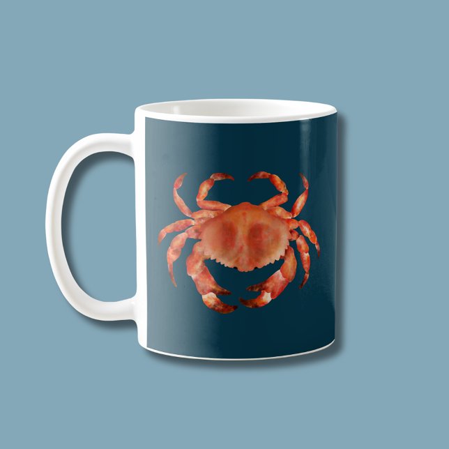 Kräftdjur Kaffemugg (Brown crab coastal crustacean coffee mug)