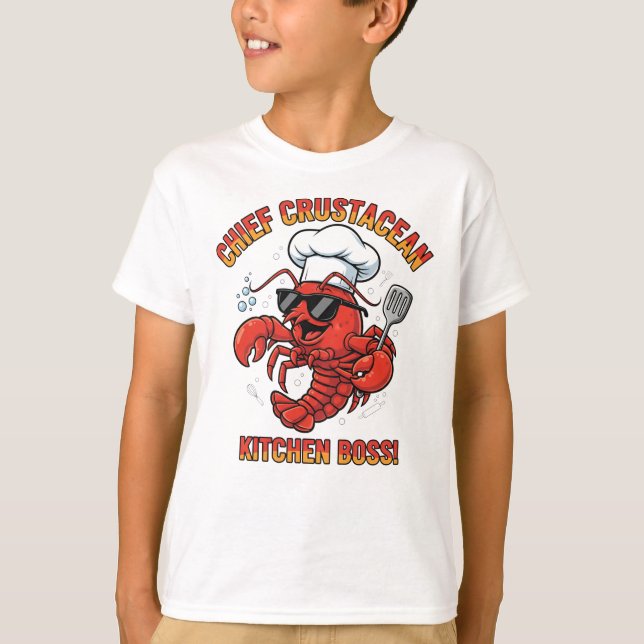 kräftdjursbefälhavare – Hummer kock T-shirt (Framsida)