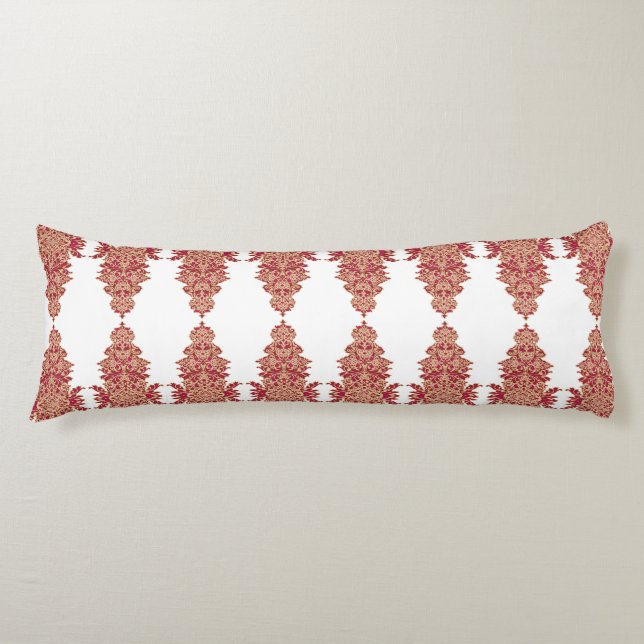 Kraften hos en svart bakgrund med en röd Mönster Kroppskudde (Framsidan)