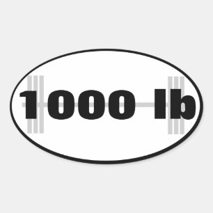 Kraftfull 1 000 lb ovalt klistermärke