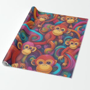 Kraftfull 3D-apa Papper radbrytning - Vibrant och Presentpapper