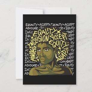 Kraftfull afroart om jämlikhet och inkludering vykort