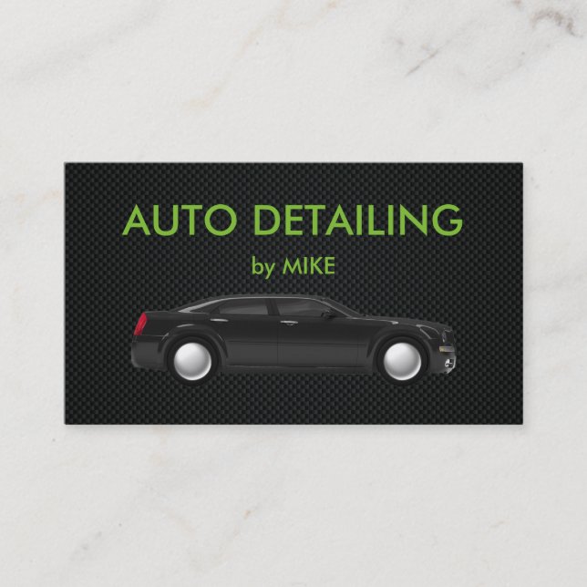Kraftfull Auto Detailing Visitkort (Framsida)