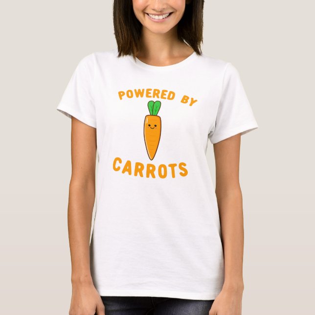 Kraftfull av morötter - Cute Kawaii Carrot Ansikte T Shirt (Framsida)