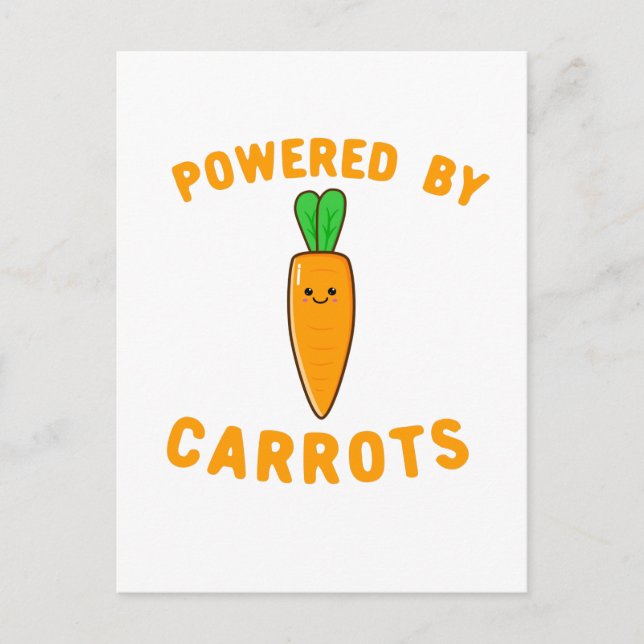Kraftfull av morötter - Cute Kawaii Carrot Ansikte Vykort (Framsida)