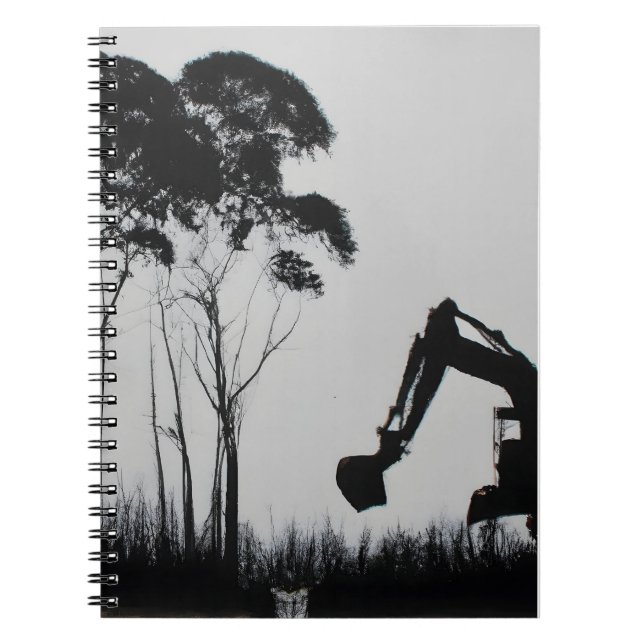 Kraftfull avskogning Graffiti Silhouette Art Anteckningsbok (Framsidan)