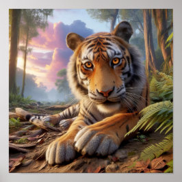 Kraftfull bengaltiger i Vildens jungel Poster