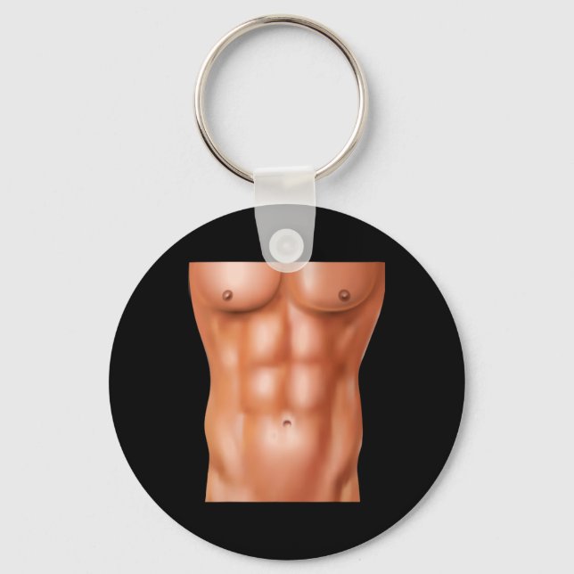 Kraftfull Boobuilding Weight Training 6 Pack Nyckelring (Framsida)