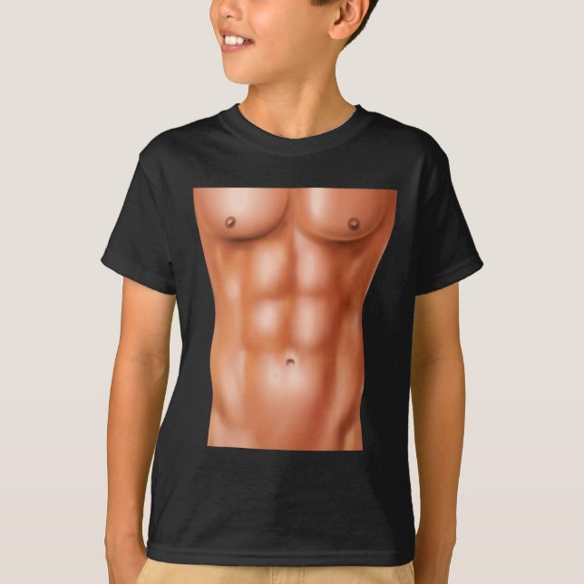 Kraftfull Boobuilding Weight Training 6 Pack T Shirt (Framsida)