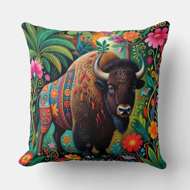 Kraftfull Buffel Bison Djur Kudde (Framsida)