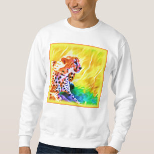 Kraftfull Cheetah Animal Painting. Köp nu Lång Ärmad Tröja