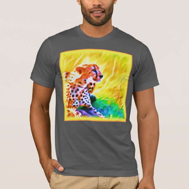Kraftfull Cheetah Animal Painting. Köp nu T Shirt (Framsida)