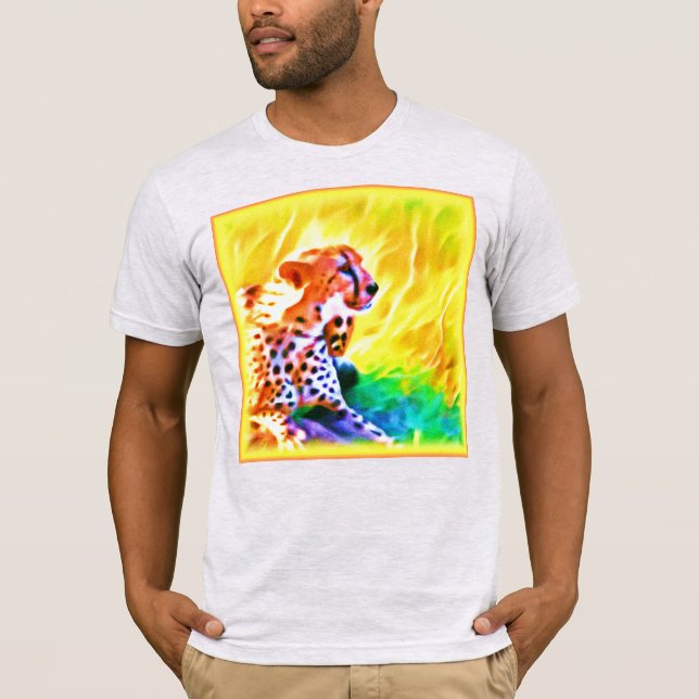 Kraftfull Cheetah Animal Painting. Köp nu T Shirt (Framsida)