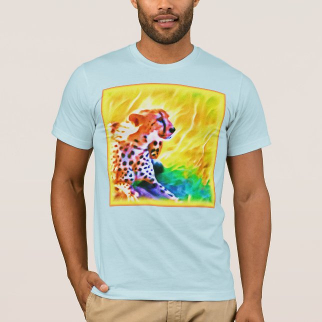 Kraftfull Cheetah Animal Painting. Köp nu T Shirt (Framsida)