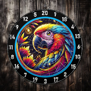 Kraftfull Dartboard med Tropical Parrot Design Darttavla