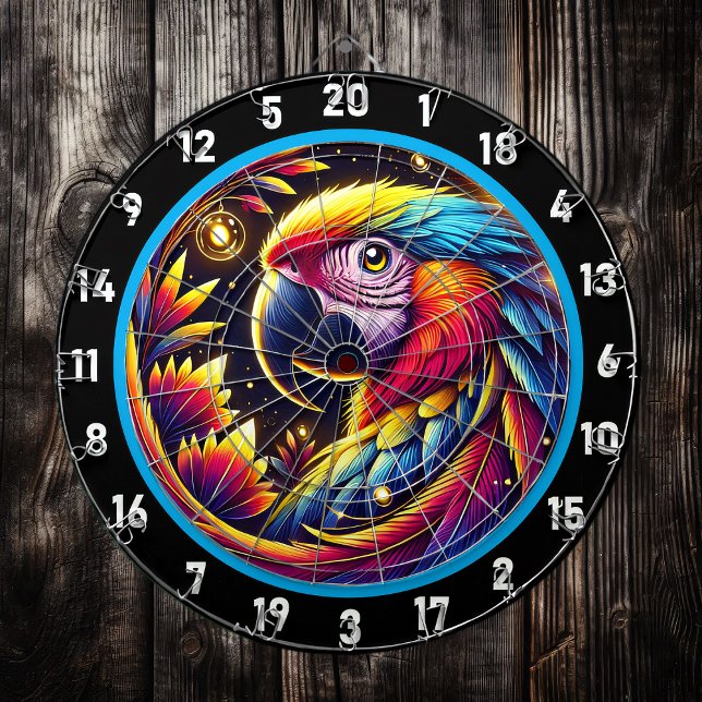 Kraftfull Dartboard med Tropical Parrot Design Darttavla (Skapare uppladdad)