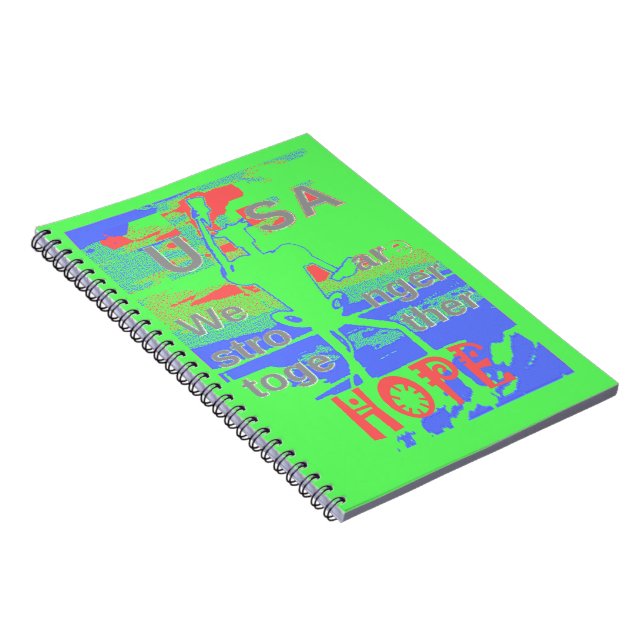Kraftfull ECO USA Hillary Hope Vi är starkare än T Anteckningsbok (Högra Sidan)