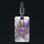 Kraftfull, färglös Abstrakt Fractal Art Flower Bagagebricka<br><div class="desc">En kraftfull fantasi med flera färger,  en unik fractal blommigt. Utformning för din ovanliga dekorativa bagagetagg med mera.</div>